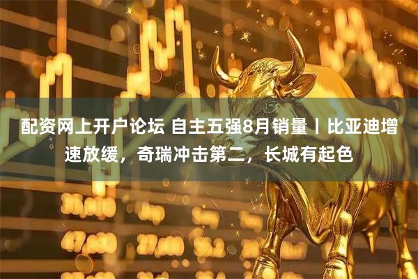 配资网上开户论坛 自主五强8月销量丨比亚迪增速放缓，奇瑞冲击第二，长城有起色